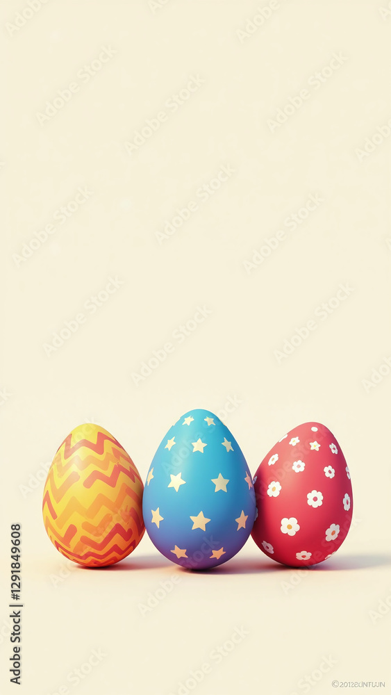 Poster rainbow easter eggs created various colors patterns visually appealing