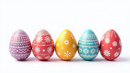 rant easter eggs white background create beautiful isolated display easter monday celebrations bright colors intricate