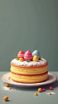 romanian dessert easter called pasca traditionally decorated colorful