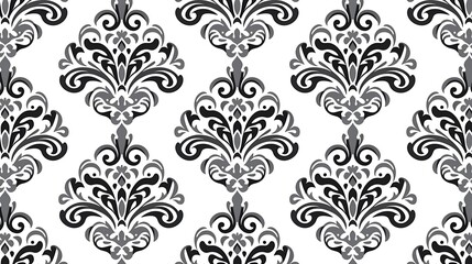 Fototapeta premium Damask pattern. Repetitive floral ornament background. Use wallpaper, fabric, textile, decor