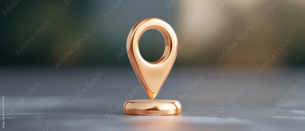 Poster gold location pointer on a surface