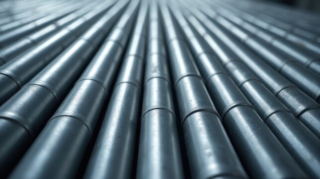 Converging Cylindrical Forms A Study in Parallel Lines and Industrial Textures