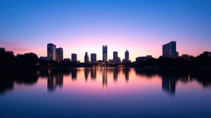 Obraz premium City Skyline at Sunset