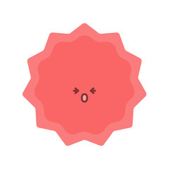 目をぎゅっと閉じているザギザした形のウイルスや菌、痛みや怒りなどの感情のイメージ素材