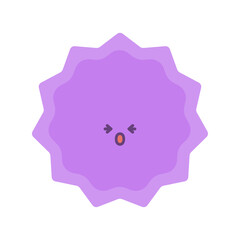 目をぎゅっと閉じているザギザした形のウイルスや菌、不安や心配、メンタルの不調など感情のイメージ素材