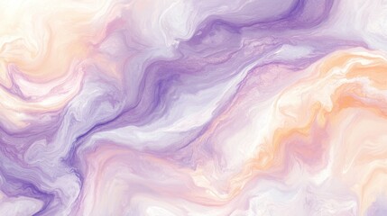 Fototapeta premium An ethereal swirl of pastel colors in lavender, peach, and cream creates a calming abstract background.