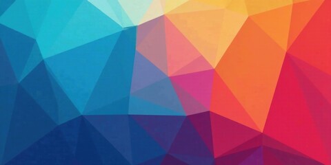 Fototapeta premium Vibrant Abstract Geometric Pattern Featuring a Spectrum of Bold Hues and Interlocking Triangles, Ideal for Digital Designs and Presentations