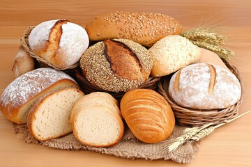 Assortment of freshly baked bread