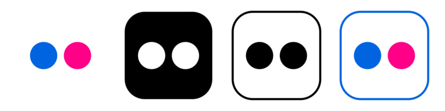 recommend clip art: Icono de Flickr. Icono de redes sociales de diseño moderno sobre fondo transparente. Vector de stock editorial.