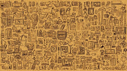 Obraz premium Doodles on cardboard used for backgrounds