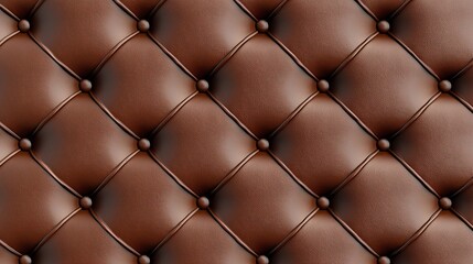 Elegant Brown Leather Upholstery with Button Tufting Design