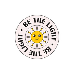Be the light. Christian stickers in groove style. Bible passages about us 