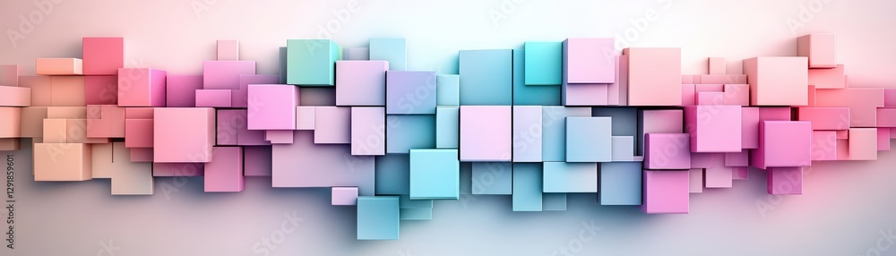 Poster abstract 3d cubes background with varying textures and colors for modern design projects