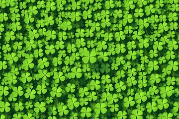 Lush Green Clover Field Background for St Patricks Day Concept