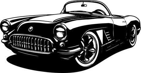 Classic Convertible Sports Car Vector