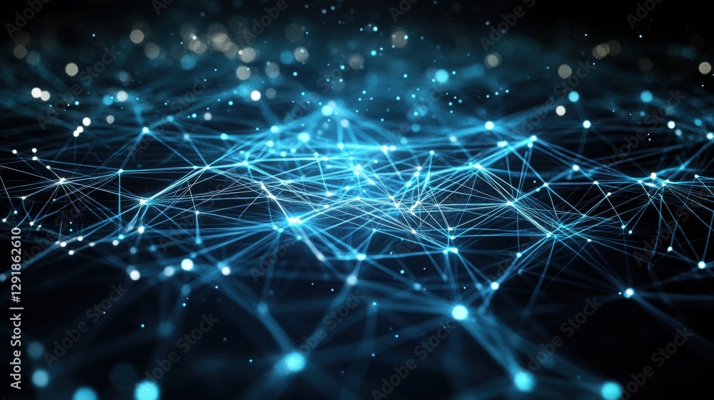 Poster abstract technology background featuring connected lines and dots with a modern digital design