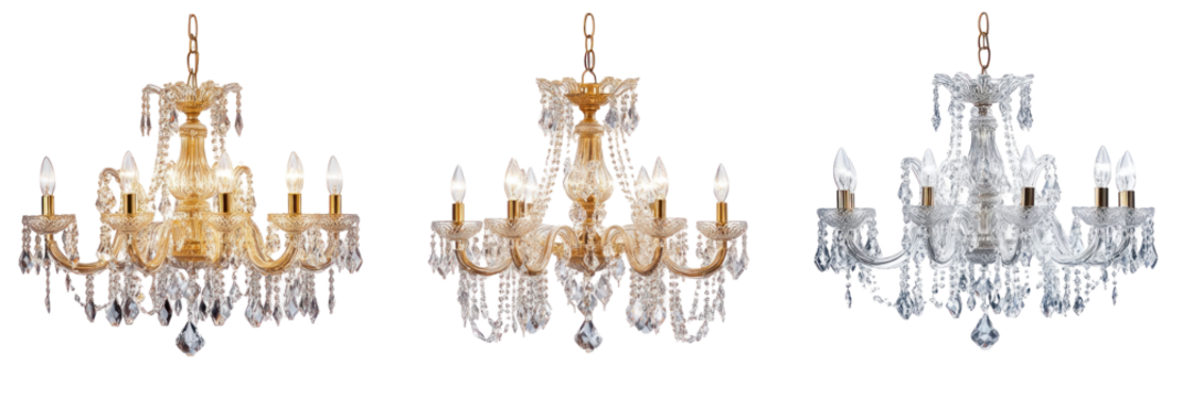 A set of luxurious hanging lamps