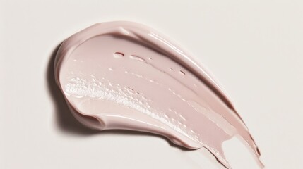 Fototapeta premium Elegant pale pink skin cream or cosmetic swatch with smooth texture and glossy finish on white background