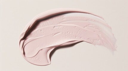 Fototapeta premium Elegant pale pink skin cream or cosmetic swatch with smooth texture and glossy finish on white background