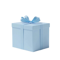 Light Blue Gift Box with a Bow Awaiting Unwrapping Joyful Surprise,