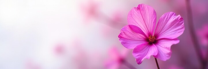 Obraz premium Vibrant pink purple flower heart, soft white backdrop, macro, floral heart