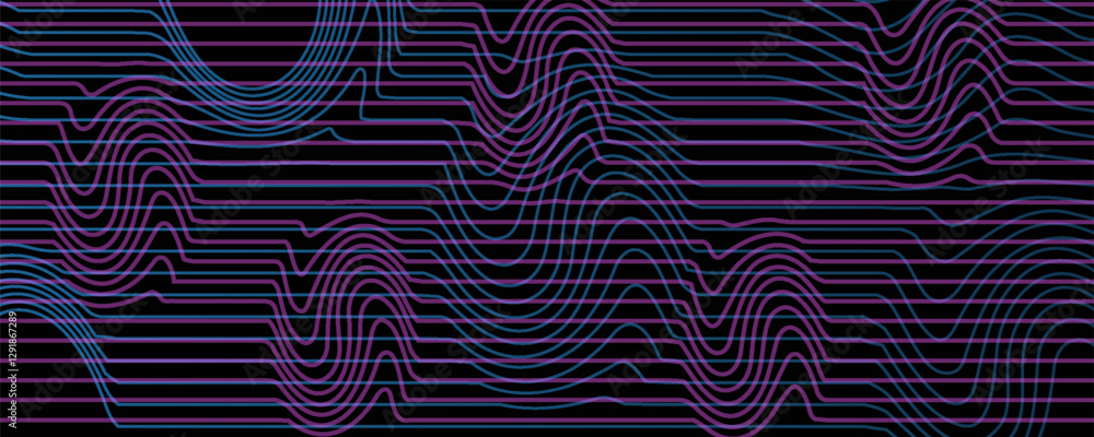 Poster abstract background design with diagonal blue and pink or purple line pattern. vector horizontal for