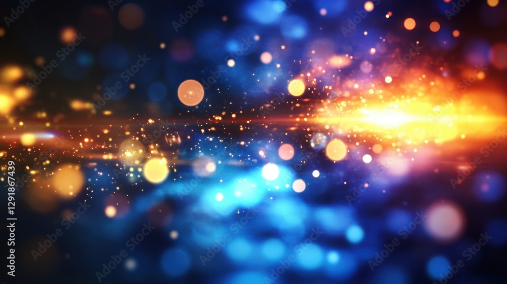 Aufkleber abstract blurred light patterns creating a colorful bokeh effect against a dark background