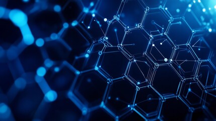 Science molecular structure digital design. Abstract hexagonal technology concept background.