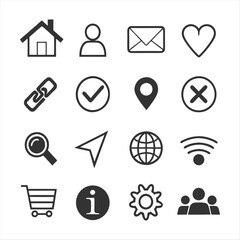 Minimalist Line Art UI Icons Set Modern Web and Mobile Interface Symbols