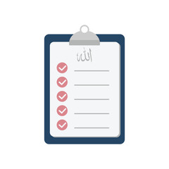 Clipboard with list of five daily prayers of islam flat design vector illustration