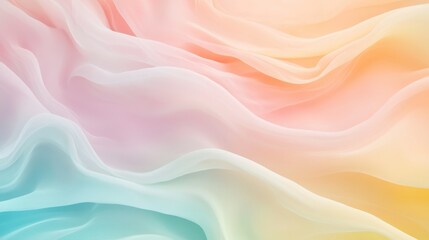 Obraz premium Soft pastel waves of fabric create a serene and dreamy atmosphere in a delicate blend of colors.
