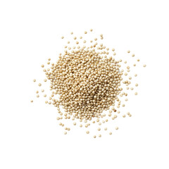 Heap of Raw Quinoa Seeds Isolated on Black Background