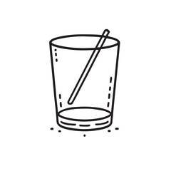 Glass vector illustration in black with white background as icon or logo