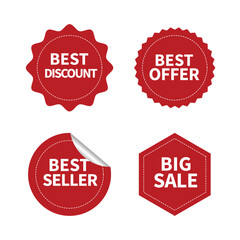 Flat style sale labels collection