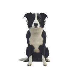 Fototapeta premium Adorable Border Collie Puppy Sitting Calmly and Patiently,