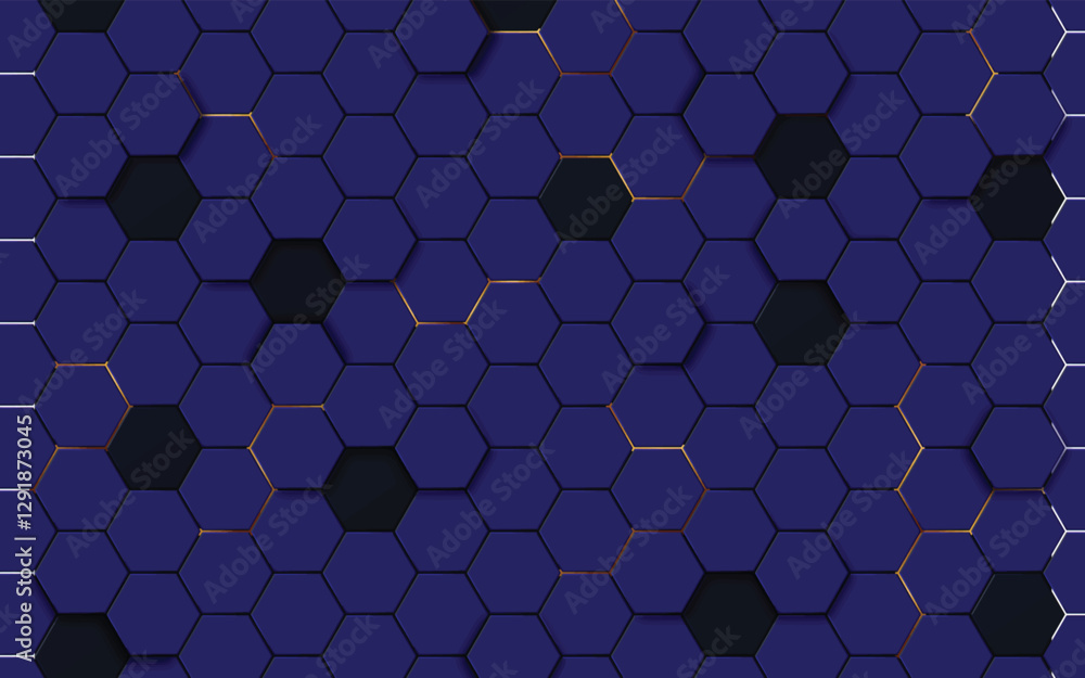 Poster the textured background is composed of numerous hexagonal shapes. some hexagons have subtle gold out