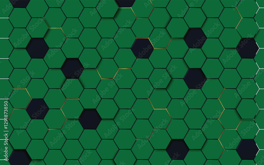 Poster the textured background is composed of numerous hexagonal shapes. some hexagons have subtle gold out