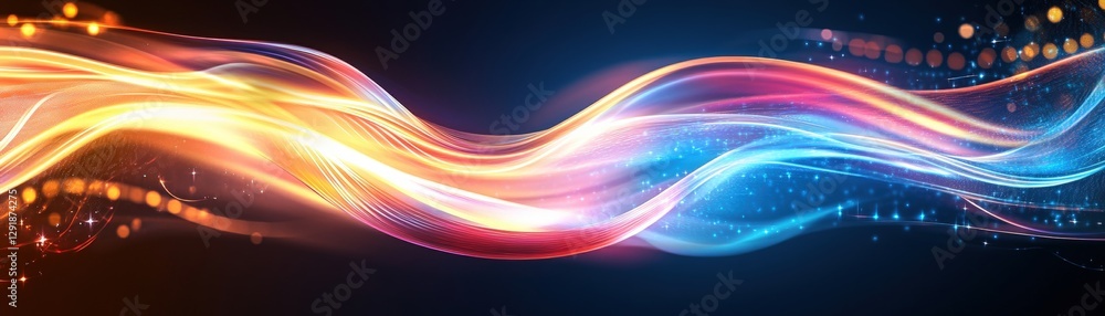 Poster Abstract background with colorful lines and lights creating a vibrant artistic pattern and design