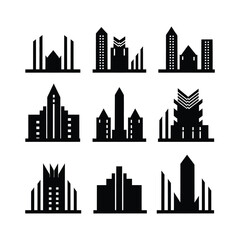 Fototapeta premium Building logo concept black color