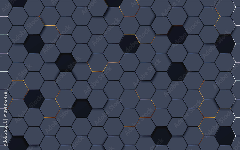 Aufkleber the textured background is composed of numerous hexagonal shapes. some hexagons have subtle gold out