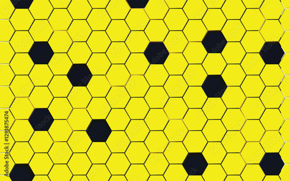 Poster the textured background is composed of numerous hexagonal shapes. some hexagons have subtle gold out