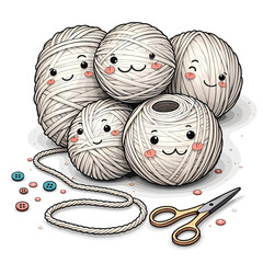 Knitting with Smile - Happy knit - cartoon knitting - Yarn and Wool