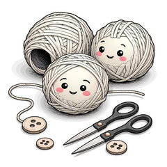 Knitting with Smile - Happy knit - cartoon knitting - Yarn and Wool