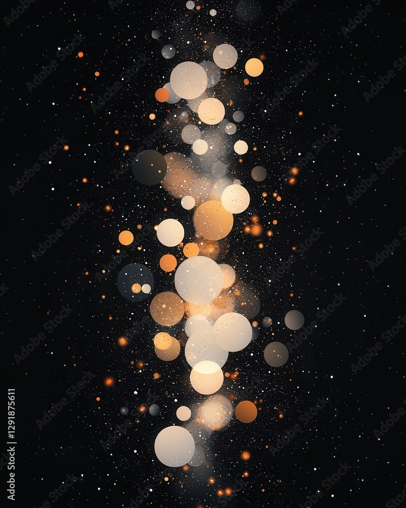 Poster dynamic light particles abstract digital art visual dark background close-up energy and motion