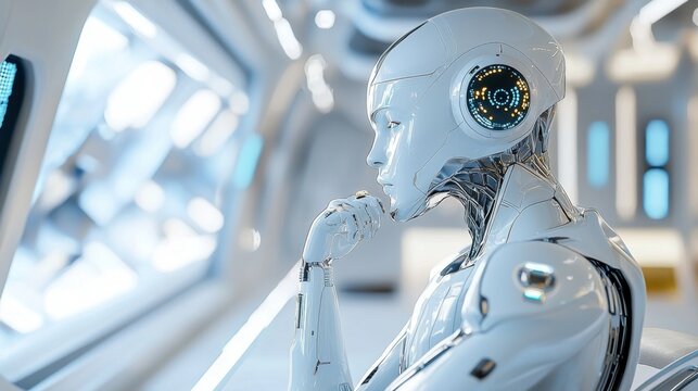 A deep space AI sentry analyzing potential extraterrestrial civilizations and intelligent cosmic anomalies