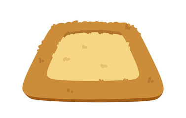 Cracker with cheese spread. Vector illustration