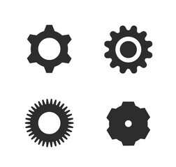 Four Gear Icons Set. Vector illustration