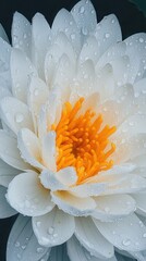 Captivating white lotus flower blooming nature garden close-up serene environment aesthetic perspective