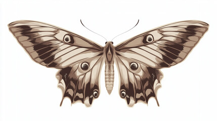 Vector illustration of a beautiful colorful butterfly isolated on a white background.