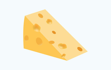 vector realistic cheese slice illustrations